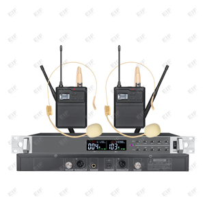 Micrófono Inalámbrico Profesional de Doble Canal OEM EIF HD-2000, de Mano, de Solapa y de Diadema, con Control de Volumen y Conector XLR Metálico - Product Image 5