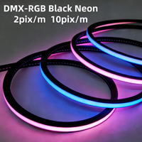 Lampu Strip LED Neon Digital RGB Full Color DMX512 Outdoor Pixel Tahan Air IP67 24V Chasing Running Hitam