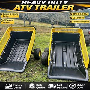 UTV/<span class=keywords><strong>ATV</strong></span> 카트 트레일러 헤비듀티 1500파운드 스틸 유틸리티 가든 메쉬 팜 덤프 카트 잔디깎이 팁핑 트레일러 - Product Image 3