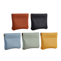 Porte-monnaie vintage en similicuir souple, pochette à pression, logo/taille personnalisés, mini, portable, multifonctionnel, unisexe