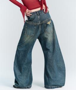 Pantalones vaqueros de diseñador para hombre, ropa de calle de gran tamaño, fabricantes, pantalones vaqueros unisex para hombre y mujer, pantalones holgados para hombre - Product Image 4