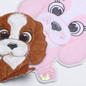 Lot de patchs brodés de chiot de dessin animé en peluche et sequins pour Pâques, personnalisables, à thermocoller/à coudre pour vêtements <span class=keywords><strong>DIY</strong></span> - Product Image 2