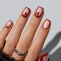 BTArtbox Halloween Gothic Faux Ongles Artificiels en Gel Souple Faits Main à Presser Extra Courts XS Carrés Vente en Gros