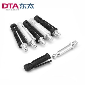 Dta 2 In 1 Concealed Connector Black Plastic For Wardrobe Cabinet <b>Bed</b> <b>Easy</b> Installation Hardware Accessory - Product Image 1