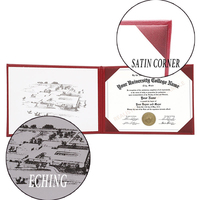Grano Leatherette Graduación Diploma Cubierta Certificado Titular con Oro Estampado Logo