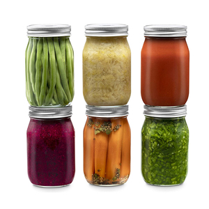 Glass Jar Supplier Wholesale Wide Mouth Mason Jars 8 oz 16 oz Glass Jar with Lid