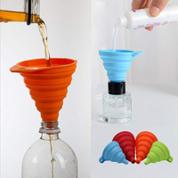 Mini entonnoir pliable en silicone anti-fuite pour cuisine, huile, vin, liquides – Ensemble d'entonnoirs pliables en silicone