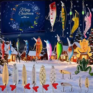 <span class=keywords><strong>NARON</strong></span> - Juego de 24 Señuelos de Pesca Artificiales, Caja de Regalo para Año Nuevo y Navidad - Product Image 1