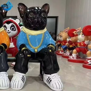 Vente flash : Statues en résine grandeur nature, sculpture de <span class=keywords><strong>chien</strong></span> de dessin animé en résine, décoration de la maison, décoration de Noël en extérieur, décoration de magasin - Product Image 5