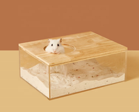 Kotak Mandi Pasir Akrilik untuk Hamster, Kamar Mandi Hamster, Ruang Mandi untuk Tikus, Lemming, Gerbil, Wadah Mandi Pasir Akrilik