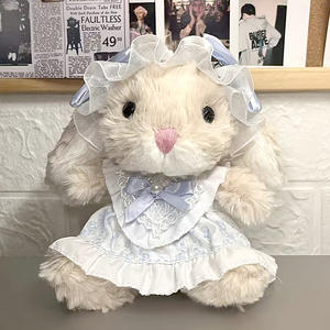 20cm Niedliches Kaninchen Plüschpuppe mit Kleidung zum Anziehen Geschenk für Mädchen und Kinder Geburtstagsspielzeug - Product Image 6