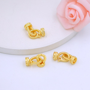 Fermoir de collier en forme de huit plaqué or 18 carats serti de zircons, accessoire de connexion pour bracelet plaqué or véritable, fait main DIY - Product Image 4