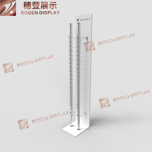 Chất lượng cao quang cửa hàng hiển thị xách tay sàn kính & Kính mát hiển thị đứng MDF + nhôm đỏ thanh lịch - Product Image 3