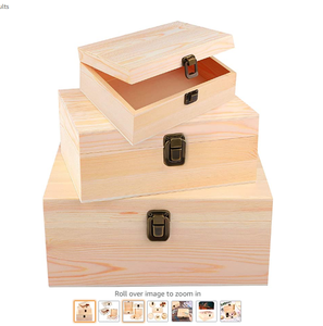 Chưa hoàn thành hộp gỗ cho hàng thủ công bao bì Chất lượng gỗ thủ công mỹ nghệ cho trà nhỏ Túi trang sức tường dấu hiệu đánh bóng cho Giáng sinh - Product Image 4