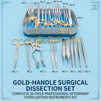 Ensemble d'instruments chirurgicaux vétérinaires de qualité supérieure, 20 pièces, en acier inoxydable, autoclavables, outils de dissection, ciseaux, hémostatiques, pinces
