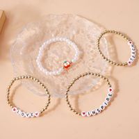 Bracelets élastiques perlés plaqués or avec breloques étoiles et lunes mignonnes et pendentif planète pour bébés filles