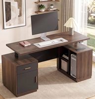 Elektrischer Langlebiger Holz-Stehschreibtisch mit Schubladen & Aktenschrank Home-Office Chefschreibtisch Sitz-Steh-Schreibtisch