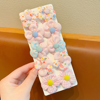 Coleteros de Flores para Niñas, Estilo Coreano, Material de Tela, Alto Valor de Color, Sin Daño al Cabello, Elástico, para Niñas Pequeñas