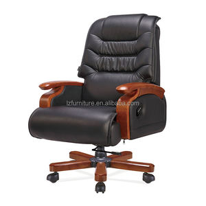 Modern Leather CEO Executive Office <b>Chair</b> with Revolving Feature Mahogany Color School & Hotel Use From Guangzhou - Product Image 1