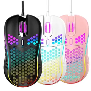 Top sales Lightweight Wired LED Gaming Mouse Honeycomb Design 7200dpi Ergonomic Optical 6d Gaming Mouse