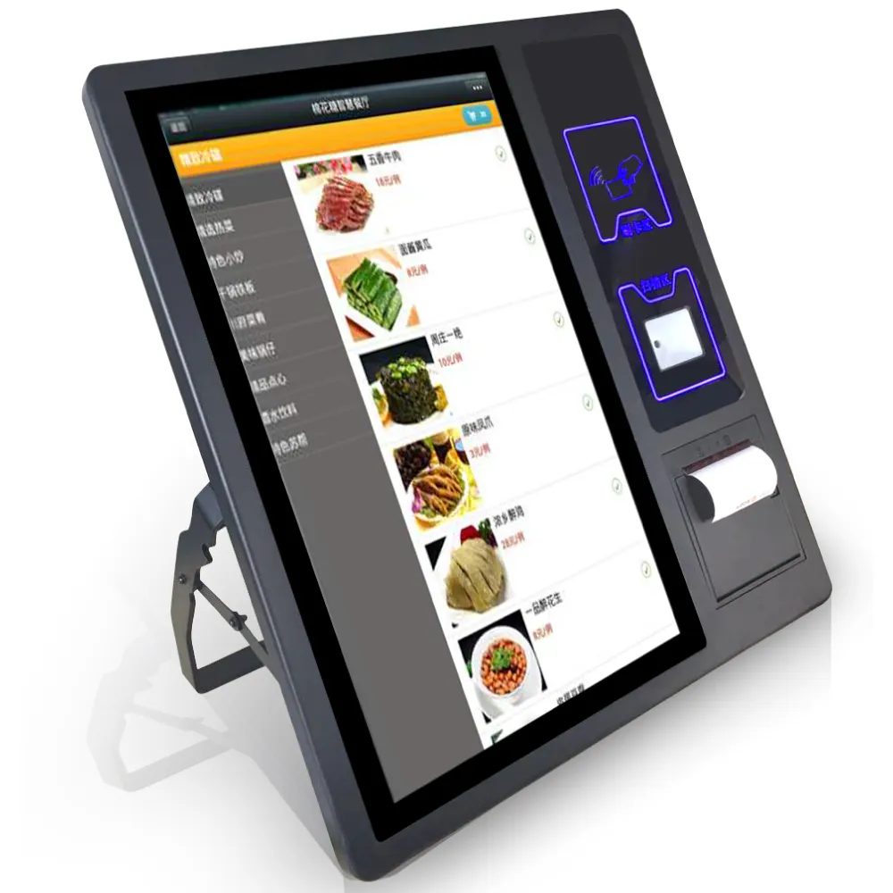 Bimi-máquina de autoservicio de 21,5 pulgadas, kiosco de pago de comida rápida con pantalla táctil, impresora térmica y escáner de código QR