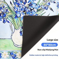 Tapis de souris personnalisé en caoutchouc premium, imperméable, avec bordure renforcée, motif abstrait artistique américain, fabrication soignée, 31,5x31,5 pouces