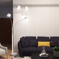 Lampe sur pied moderne de luxe avec base en marbre et 5 branches, pour chambre à coucher, salon et décoration.