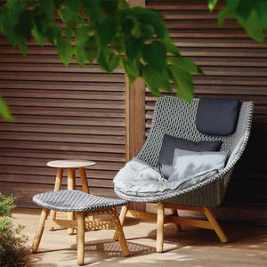 Chaise moderne en rotin simple et inclinable pour patio extérieur, villa, balcon, jardin, terrasse et loisirs-pour canapés d'extérieur et combinaisons - Product Image 1