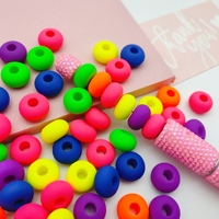 Perles intercalaires en acrylique dépoli couleur néon 51338, grandes perles à trou pour stylos, perles classiques en vrac pour chaînes de téléphone, porte-clés, fabrication de stylos DIY