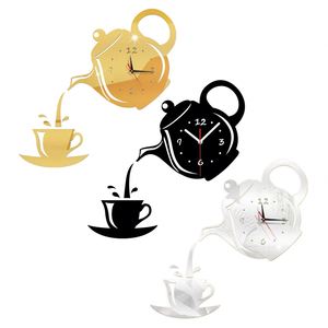3D DIY Teapot Shape <b>Wall</b> <b>Clock</b> Acrylic Mirror <b>Clock</b> Modern Kitchen Home <b>Decor</b> <b>Wall</b> Sticker Hollow Digital <b>Clock</b> - Product Image 1