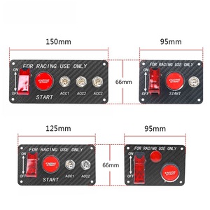 Panneau de commutation d'allumage de course en fibre de carbone avec bouton de démarrage du moteur et interrupteur ACC 12V - Product Image 1