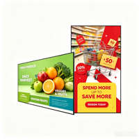 Pantalla Digital Táctil de 32/43/55/65/75 Pulgadas, Montada en Pared, de Alto Brillo, Ultra Delgada, LCD, para Publicidad en Centros Comerciales