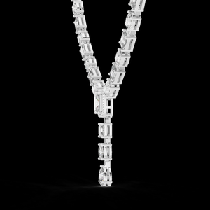 <b>Gold</b> Lab Grown Diamond Pendant Necklace with Link <b>Chain</b> in 14K & 18K <b>Gold</b> Bold Modern Design Wedding & Party Luxurious Elegant - Product Image 4