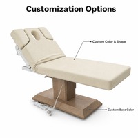 Elektrische Spa-Behandlungsliege mit Gesichtsloch, höhenverstellbar, Holzgestell, PU-Leder, Massageliege für Salon und Klinik