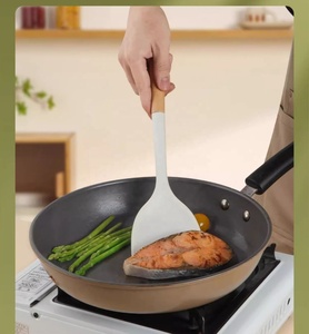 Không dính nhà sử dụng Silicone nấu ăn đồ dùng nhà bếp Bộ với chủ gỗ xử lý bao gồm muỗng spatulas chọc - Product Image 2