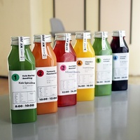 Bouteille de boisson jetable en plastique PET pour jus de fruits et légumes, eau de supermodel, jus frais, thé au lait, gobelet rectangulaire