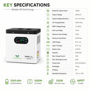 Outdoor Big Size High Capacity 500W 1000W 2000W Lithium Cell Camping <b>Solar</b> <b>Generator</b> Portable Power Station VE-ESS1000-2000HG Hi - Product Image 2