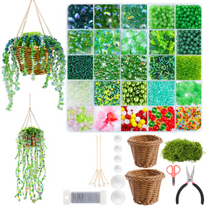 Kit de Plantas con Cuentas, Kit de Plantas Eternas, Cuentas Verdes para Plantas con Cadena para Colgar, Manualidades DIY o Decoración del Hogar - Product Image 3