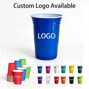 Gobelets promotionnels 16oz réutilisables à double paroi, bicolores, en <span class=keywords><strong>plastique</strong></span>, pour fêtes et mariages - Product Image 1