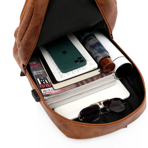 Nuovo <span class=keywords><strong>zaino</strong></span> da <span class=keywords><strong>uomo</strong></span> da viaggio impermeabile in pelle elegante personalizzato - Product Image 2