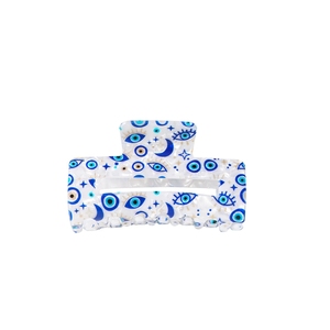 <span class=keywords><strong>Pince</strong></span> à cheveux en plastique œil de diable bleu, style européen et américain, personnalisable pour femmes et filles, 8,5x5 cm, pour mariage - Product Image 5