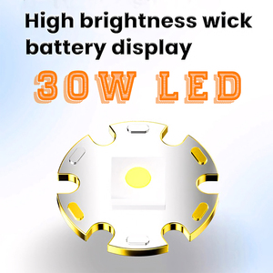 40LED 30 Wát USB C Sạc nhôm chiến thuật đèn pin 1000 lumen cao <span class=keywords><strong>Torch</strong></span> với nam châm đuôi dây bên màu đỏ màu xanh cảnh báo đèn - Product Image 3