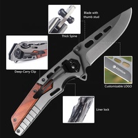 Vente en gros de couteau pliant en acier inoxydable 3Cr13, couteau de poche pour le camping, la survie en plein air, multifonction, qualité industrielle, OEM