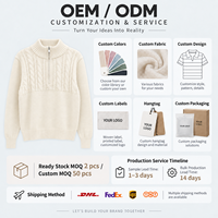 Pull en maille rétro pour femme, col montant, à motif torsadé, manches longues, demi-zip, chaud, pour l'automne et l'hiver, vente en gros OEM ODM