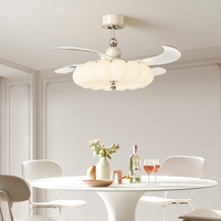 Ventilateur de plafond moderne rétractable électrique de 42 pouces avec lumière LED et télécommande pour la maison