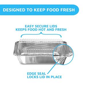 <span class=keywords><strong>Grand</strong></span> bol <span class=keywords><strong>jetable</strong></span> en <span class=keywords><strong>aluminium</strong></span> de 1100 ml de qualité alimentaire avec couvercle en <span class=keywords><strong>aluminium</strong></span> et récipients de cuisson en PP pour grillades et plats à réchaud - Product Image 5
