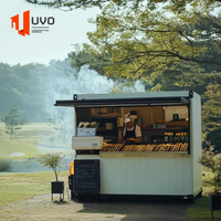 10ft Fast Food Mini Mobile Container Maisons Design Moderne En Plein Air Modifié Conteneur D'expédition Café Boutiques Pop-up Café Bar Boutique