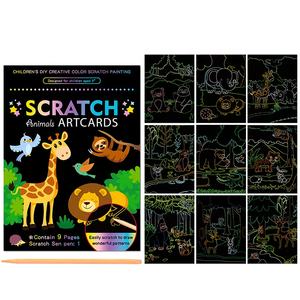 Venta al por mayor niños animal magia rascar papel para colorear manga libro para niños educativo - Product Image 6