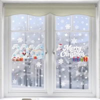 Autocollants de fenêtre 3D imperméables pour Noël 2026 - Décoration festive pour la maison et le bureau, 4 pièces, design de dessin animé
