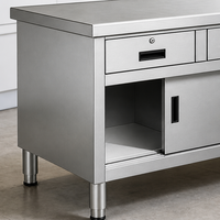 Armoire de rangement en acier inoxydable finition mate brossée avec capacité de charge de 1000 kg/m pour le stockage en cuisine commerciale